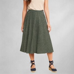 J. jill Women's Size 2X Flared Green Floral Print Rayon Skirt New with Tags